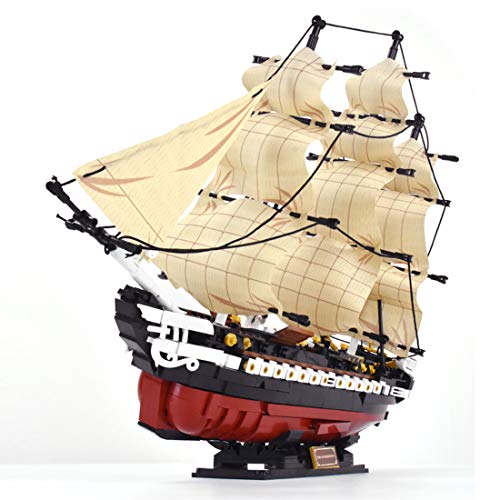 OSoMax Alte Eisenseiten Retro-Segelschiff 1/170 Bausteine Modell, Retro Fregatte Kompatibel mit Lego Piratenschiff… – Bild 4