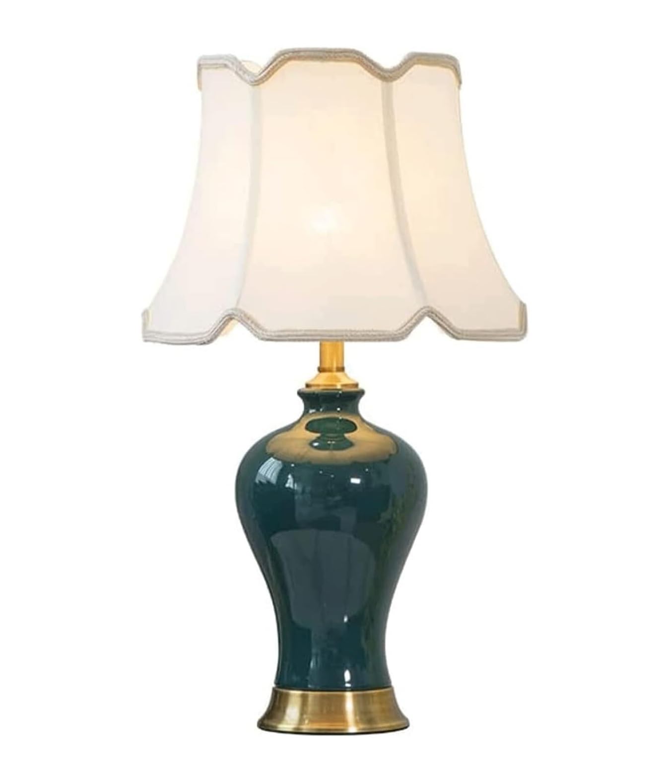 Lampy Stołowe Lampa Stołowa Lampka Nocna Ceramiczna Lampa Stołowa Mosiężna Podstawa Abażur Z Tkaniny Lampka Nocna Lampka Nocna W Stylu Amerykańskim Do Salonu W Sypialni Sypialni (Color : A, Size : S