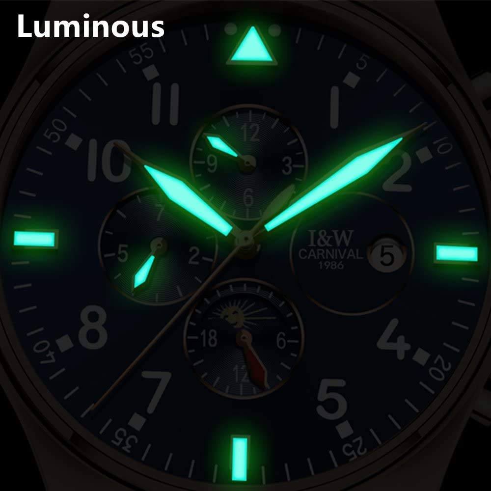 MASTOP Herren-Armbanduhr, mechanisch, hochwertig, Business-Stil, Edelstahlband, Saphir, leuchtend, klassisch, Kalenderfenster, wasserdicht, analoge Uhr