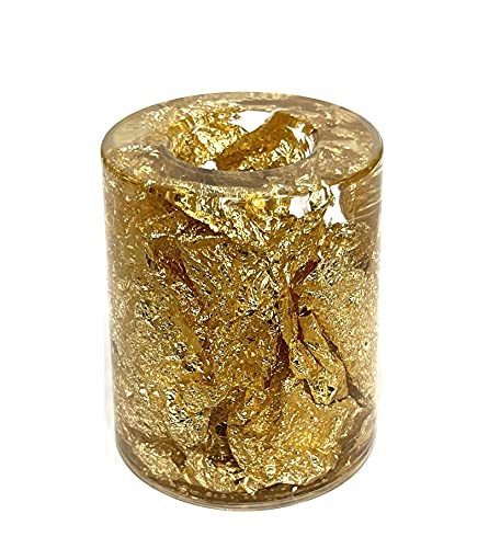 Image of AUGEN Pen Stand Decorative Round Gold Flake Design Stationery Holder | Gift Item | Table Top Decor (9856)
