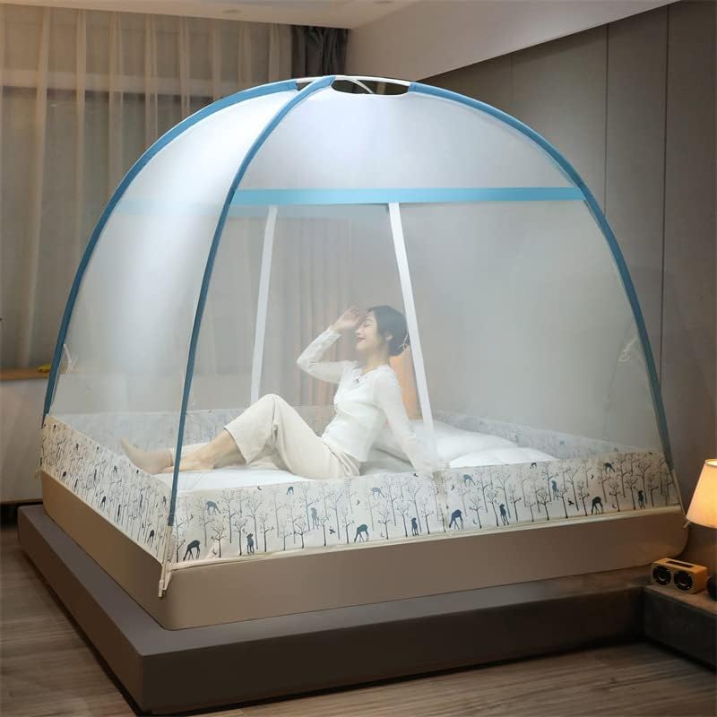 XCVFD Portable Mosquito Net, Universal Easy Installation Pop up Mosquito Net for Bed, Indoor Outdoor Boys and Girls, Adults Camping Travel,E,120x200cm