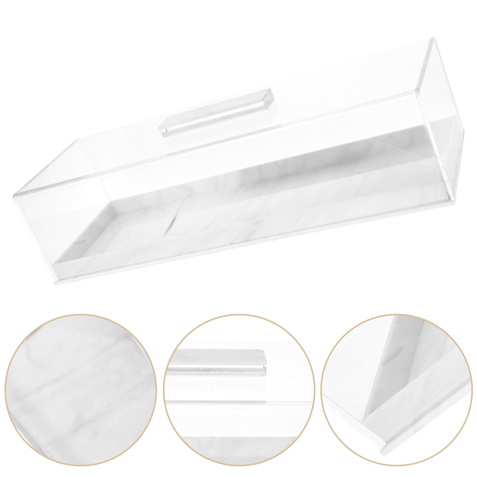 INOOMP Bandeja Rectangular para Tartas con Tapa Transparente Plato Acrílico Multiusos para Exhibir y Servir Postres Frescos Fiestas y Bodas