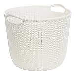 Curver "Knit Round Hamper, White, 30 Litre