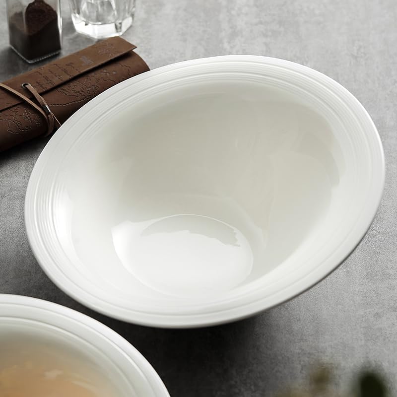 Piatti da Pranzo in Porcellana Bianca, Piatti Inclinati, Piatti da Portata per Insalata, Piatti da Portata per Dessert, Fruttiera, Stoviglie per Ristoranti, Utensili da C（M-One Size）