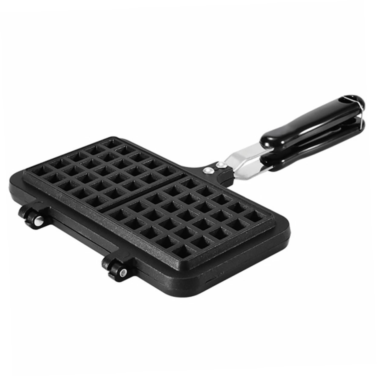 Stampo per Waffle in Alluminio Nero, Uso Gas, Bakeware | Facile da Pulire, Antiaderente e Lavabile, Adatto al Forno, Formato Creativo per Preparazioni Dolci