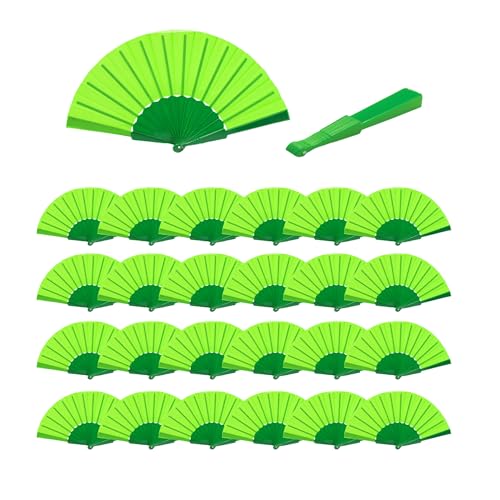 Imagen de Pack de 24 Abanicos de Mano Plegables Papel y Plástico