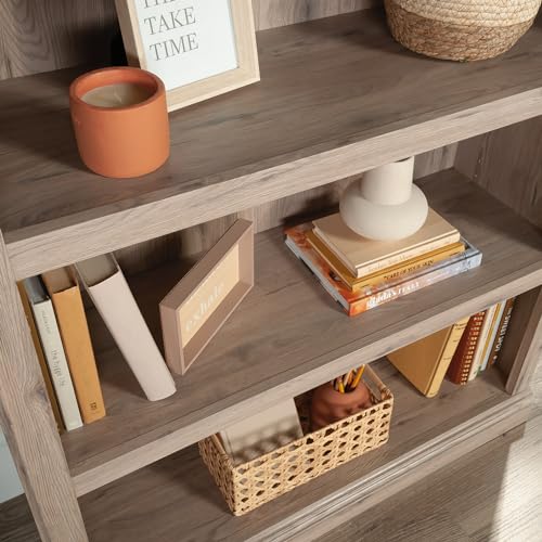Image of Sauder 3 Tier Book Shelf Wooden Bookcase Multipurpose Bookshelf for Home Office, Living Room, in Laurel Oak