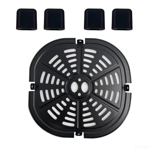 Bandeja de placa frita de aire, reemplazo de sartén de parrilla de freidora de aire, accesorios de bandeja de parrilla de placa de parrilla de freidora de aire, con 4 protectores de esquina, para