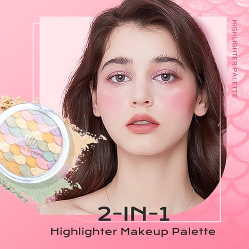 Color Nymph Multi-Colored Blush Highlighter Makeup Palettes | Highly Pigmented Soft Shimmer Powder | Vegan & Cruelty Free, Travel-Friendly Design (Peach Pink & Gold) - Image 7