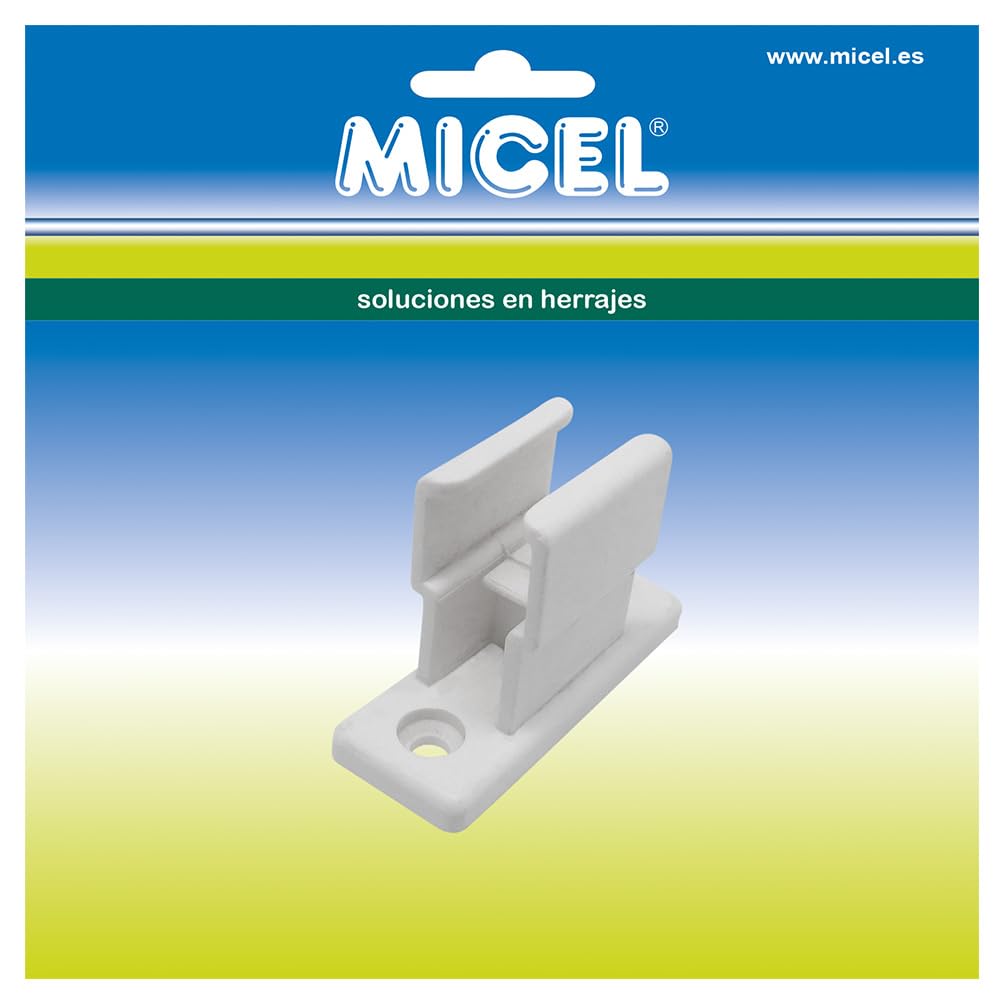 MICEL - 92553 - Morsetto di fissaggio per manovella per tenda da sole, per ancoraggio a parete, colore: bianco, 18,7 x 25,5 x 48,5 mm