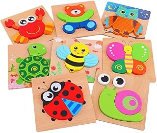 AOLIGE Wooden Jigsaw Puzzles Animal Educational Toys for Toddlers 1 2 3 Years