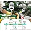 Soil Test Kit, 2-in-1 Soil Moisture Meter, Soil pH Meter -Dual Dial-Simultaneously-Display Results-Soil pH Tester, Moisture Meter for Garden,Lawn,Farm Indoor&Outdoor Plants-PureWhite