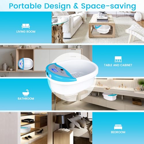 LeCuag Ionic Foot Bath Detox Machine, Ion Foot Spa Machine for Home Use, Include Detox Foot Bath Soak Tub, Massage Slippers, Heating Waist Belt, 2 Super Ion Arrays, Perfect for Seniors/Parents