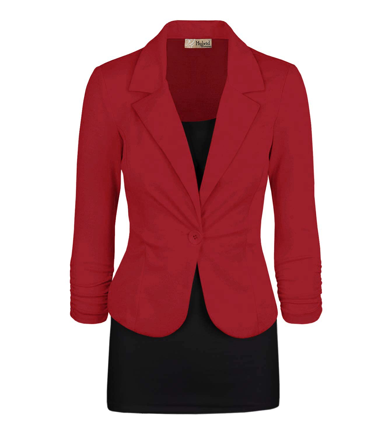 Hybrid & CompanyWomens Casual Elegant Work Office Nylon Ponte Blazer Jacket