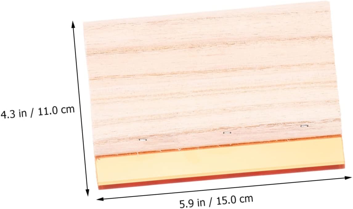 HOMSFOU 2Pcs Squeegee Wooden Ink Scraper for Water and Oil Based Inks Angle Printing Scraper Durable Supplies