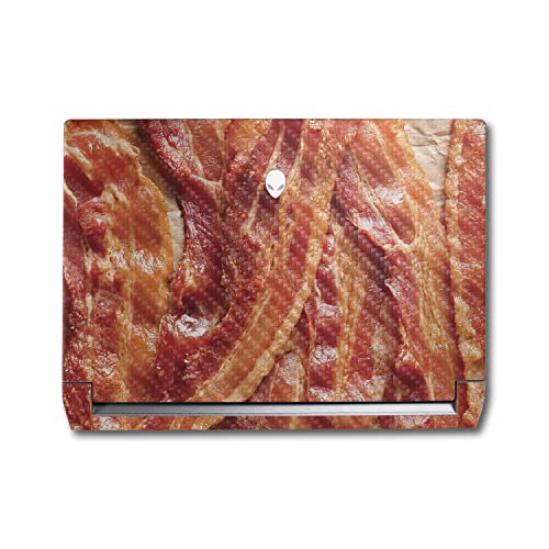 Image of MightySkins Carbon Fiber Skin Compatible with Alienware M17 R5 (2022) Full Wrap Kit - Crispy Bacon | Protective, Durable Textured Carbon Fiber Finish | Easy to Apply & Change Styles | Made in The USA