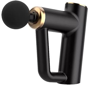 PEKJI Plastic Massage Gun with 6 Speeds and 4 Massage Heads Rechargeable Deep Tissue Massager Portable Handheld MassagersBlack
