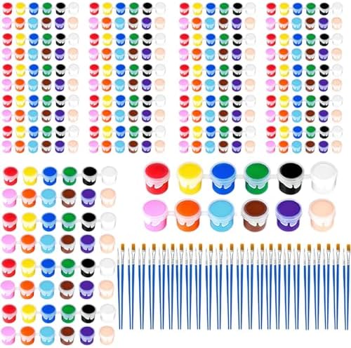 24 Pack Mini Acrylic Paint Set, 12 Colors Washable Acrylic Paint ...