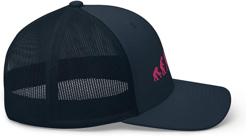 Funny Gymnastics Evolution Embroidered Trucker Hat, Gymnastics Love, Girls Gymnast Gift Navy