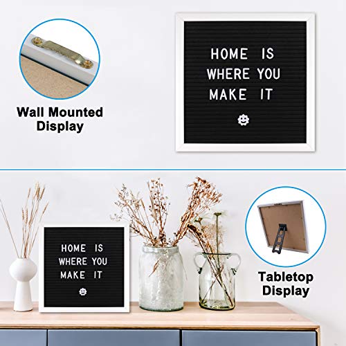 Changeable Letter Board 10x10 inches, Message Sign Board with Canvas Bag, Adjustable Stand,Wall Mount and 340 Letters, Numbers & Symbols (White) - Thumbnail 7