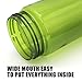 CLEARANCE-21 OZ Sports Water Bottle Plastic Exceptional Durability Tritan Leak Proof Flip Top Double Locking Lid Handle for School Running Gym Yoga with Cleaning Brush (7766-Green)