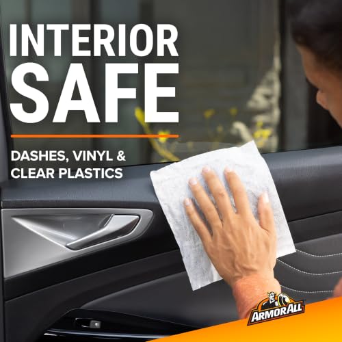 Image of Armor All Car Interior Cleaner Wipes , Car Cleaning Wipes with Orange Cleans Dirt and Dust in Cars, Trucks and Motorcycles, 25 Count