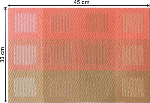 Image of Dribble PVC Placemats Set of 6 | Heat-Resistant, Washable, Waterproof Table Mats | Anti-Slip Dining Table Placemats for Kitchen & Home Decor - 45x30cm, Design -Pixel