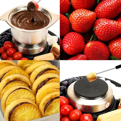 SANGLE SOPFFY 2 in 1 Fondue Pot & Electric S'mores Maker - Cheese and Chocolate Fondue Set with Temperature Control,Detachable Trays,Fondue Pot Electric Set w 4 Forks,Perfect for Parties,Family Gifts by S SANGLE SOPFFY - Image 5