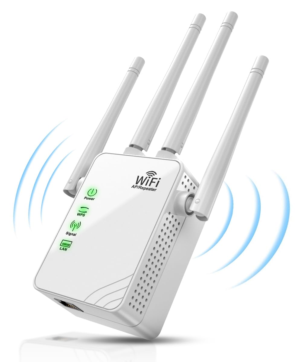 2024 WiFi Extender/Repeater – Expand coverage to 9860 sq.ft, connect 40 devices, boost internet signal with Ethernet port, easy setup, ideal for wireless networks