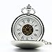 OIFMKC Pocket Watch Luxury Watch Men Automatic Mechanical Silver Pocket Watch Fashion Self Wind Women Men Fob Clock Shield Pendant