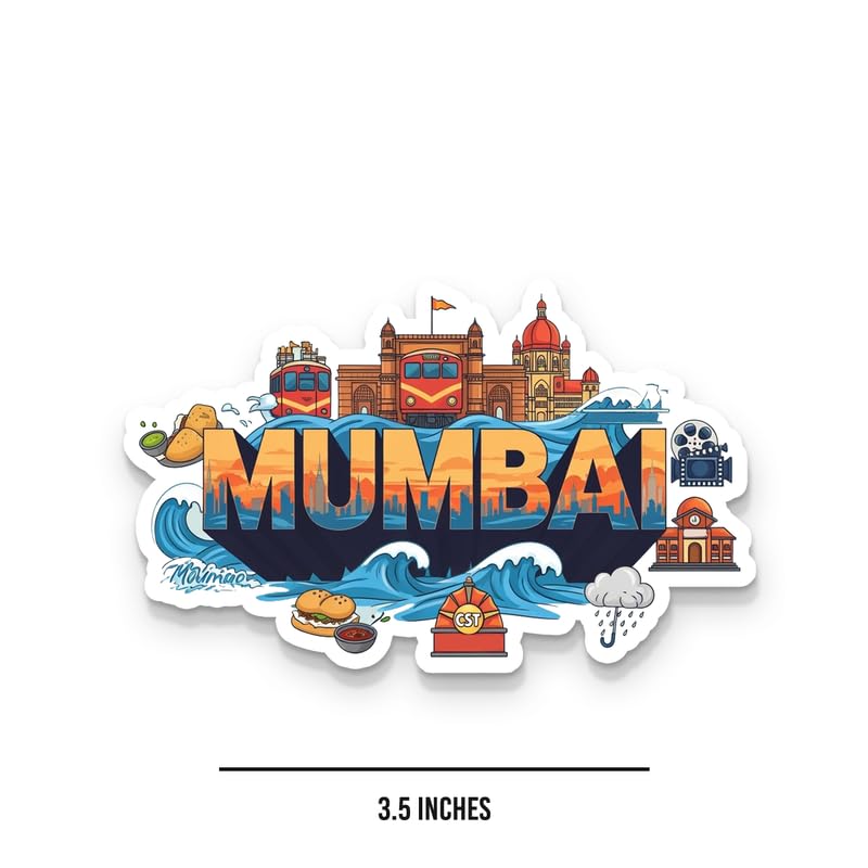 Image of Mumbai 02 Fridge Magnets, Glossy Finish, Stylish Magnet for Fridge, Wardrobe & Metal Surfaces