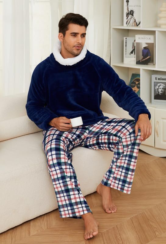 Miniatura 6 de U2SKIIN Pijamas a juego para parejas, juego de pijamas de felpa ultra suave, pijamas de felpa para invierno, ropa de dormir acogedora y cálida