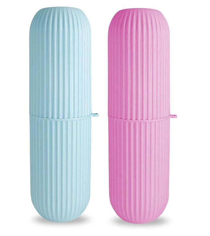 HEMIZA Pack of 2Plastic Portable Toothbrush Storage Case for Travel Pen Pencil Stationery Box Bathroom Hiking Camping for Healthy Life, Travel Toothbrush Holder (Multicolour) (B0DHCDNNR4) Amazon Price History, Amazon Price Tracker