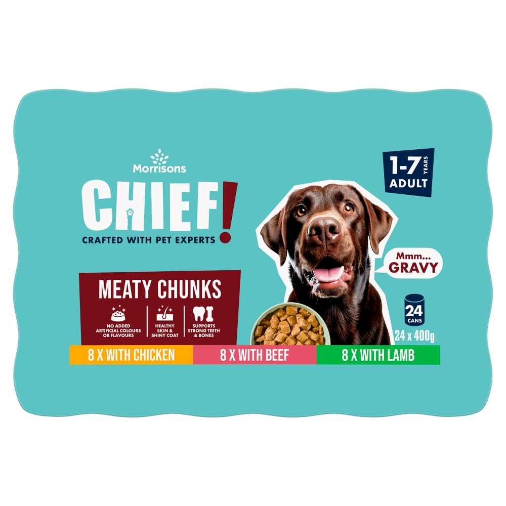 Morrisons Dog Food Meat Chunks In Gravy 24 x 400 g