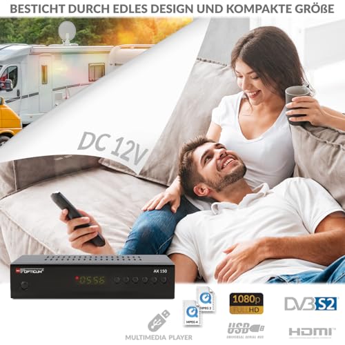 RED Opticum AX 150 Sat Receiver mit Aufnahmefunktion PVR, Digital Satelliten-Receiver mit HDMI -...