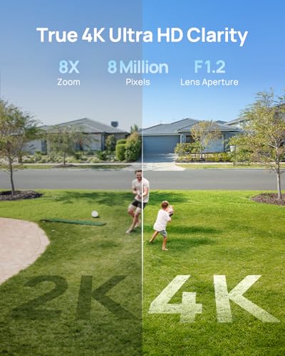 Anona Aurora 4K Solar Security Cameras Wireless Outdoor, Forever Power with Solar Panel, 8MP Color Night Vision, 24/7 AOV Recording, No Monthly Fees, AI Detection, Easy Setup, 2.4 G WiFi, IP67, 4 Pack - Image 3