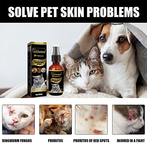 AMZLORD 30 ml Ringelflechte Milben Spray Krankheit Juckreiz Milbe Lindern Haustier Pflege Spray Reduzieren Lokale Entzündung Katze Liefert