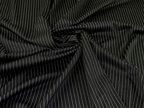 Ponte Roma Double Knit Fabric Black Stripes - per Yard