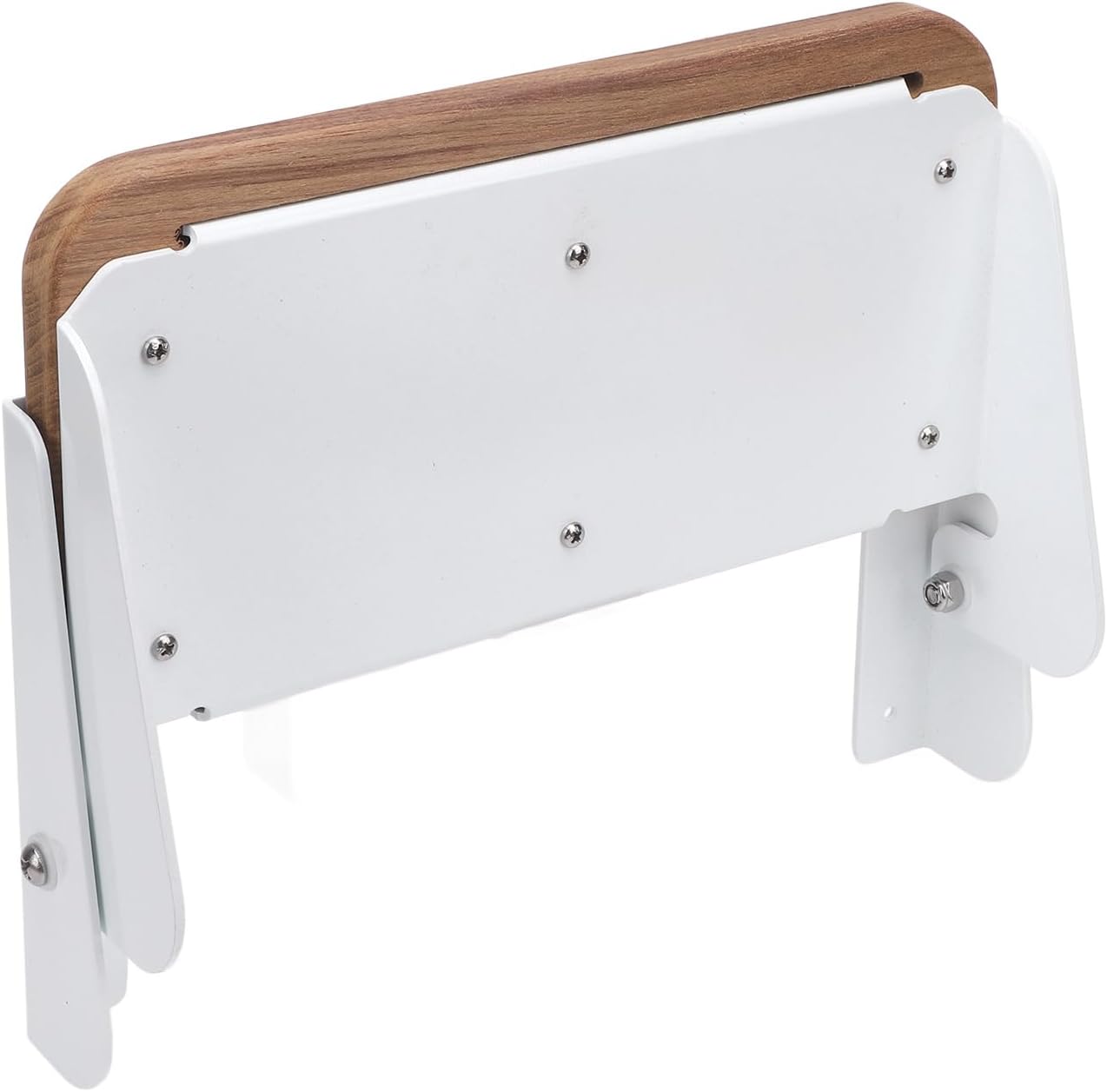 Sorandy Boat Fold Up Footrest, Foldable Teak Footrest for Boat Helm, Foldable RV Step Board, Aluminum Alloy Bracket Foot Rest for Boat, Yacht, RV, Home, 12" L X 6" W