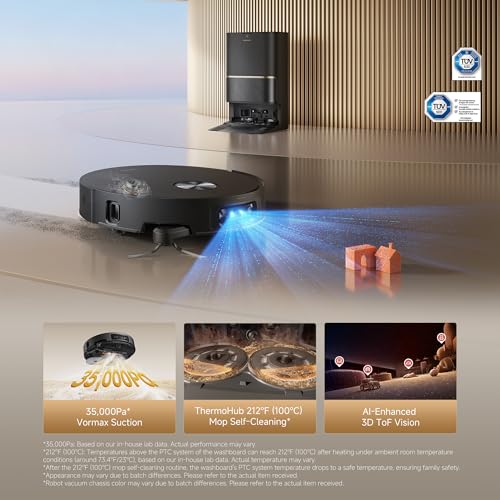 Image of DREAME L60 Ultra Robot Vacuum and Mop, 35,000Pa Suction, Detangling Brush, AI-Enhanced 3D ToF Vision, 100℃ Mop Self-Cleaning, 280+ Object Types, Extendable Side Brush and Mop, Black