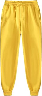 VaiKanhai Pantalones cargo para hombre, largos y holgados, de un solo color, ligeros, de tela, cintura elástica, cordón, pantalones de carga, pantalones largos de deporte, pantalones de deporte para