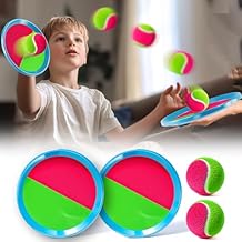 Toss and Catch Ball Game Set, Beach Outdoor Toys for Kids Boys with Paddle, Balls and Storage Bag, Yard Backyard Outside Indoor Toys Games Gifts for Kids Boys Girls Ages 3 4 5 6 7 8 9 10
