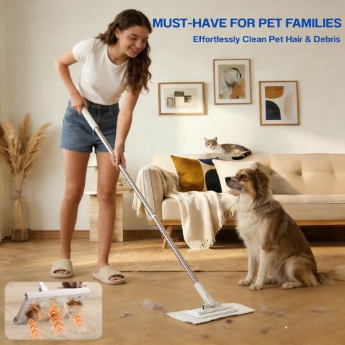 Image of Hands Free Multi Purpose Flat Mop One Click Shark Tooth Grip