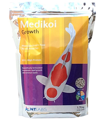 Pond & Koi Fish Food Pellets Medikoi Growth 1.75kg 6mm Bag NT Labs Complete Food