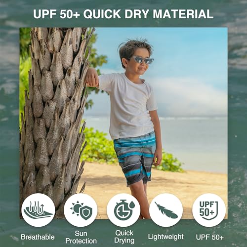 Image of Kanu Surf Boys' Toddler Troy Stripe Swim Trunks