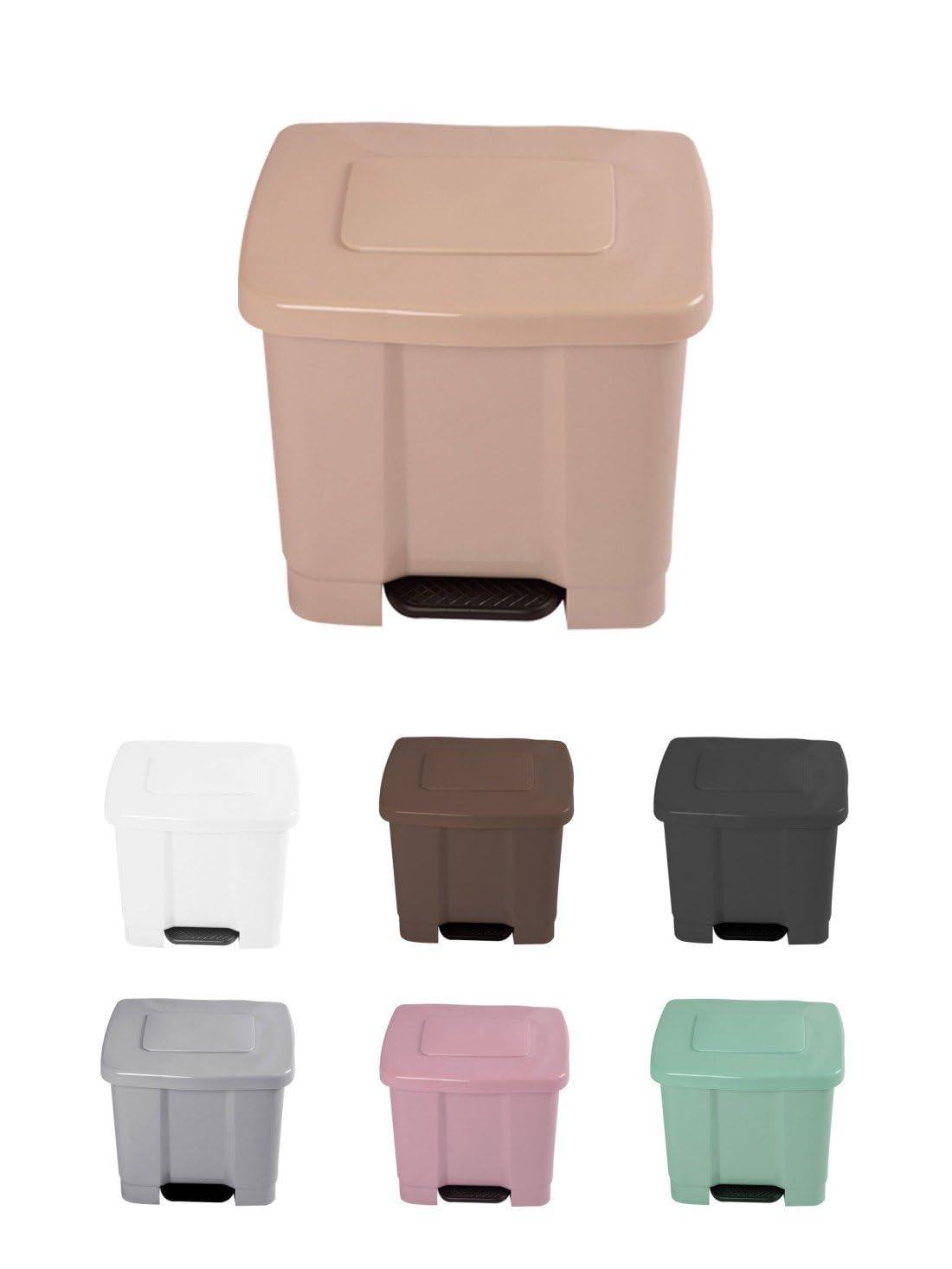 JARDIN202 - Cubo de Basura para el Reciclaje – Basurero con Pedal 35L con 2 Compartimentos | 35L (Beige)
