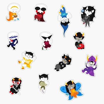 Homestuck Act 7 Crew Chibis Bumper Sticker Vinyl Decal 5"