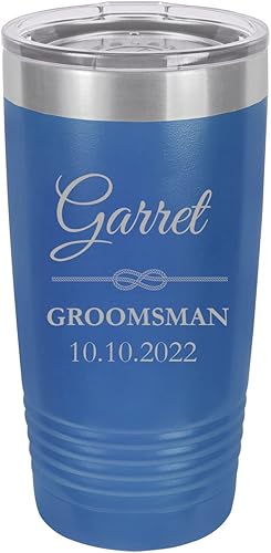 Vaso de acero inoxidable con aislamiento de texto personalizado para padrino de bodanovias de 20 onzas, regalo de boda, café de viaje, taza de viaje