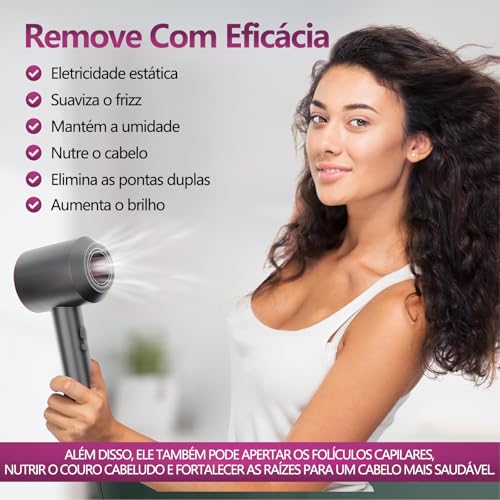 Secador de Cabelo - Secador Íon Negativo com Motor Brushless de Alta Velocidade 110.000 RPM para Sec