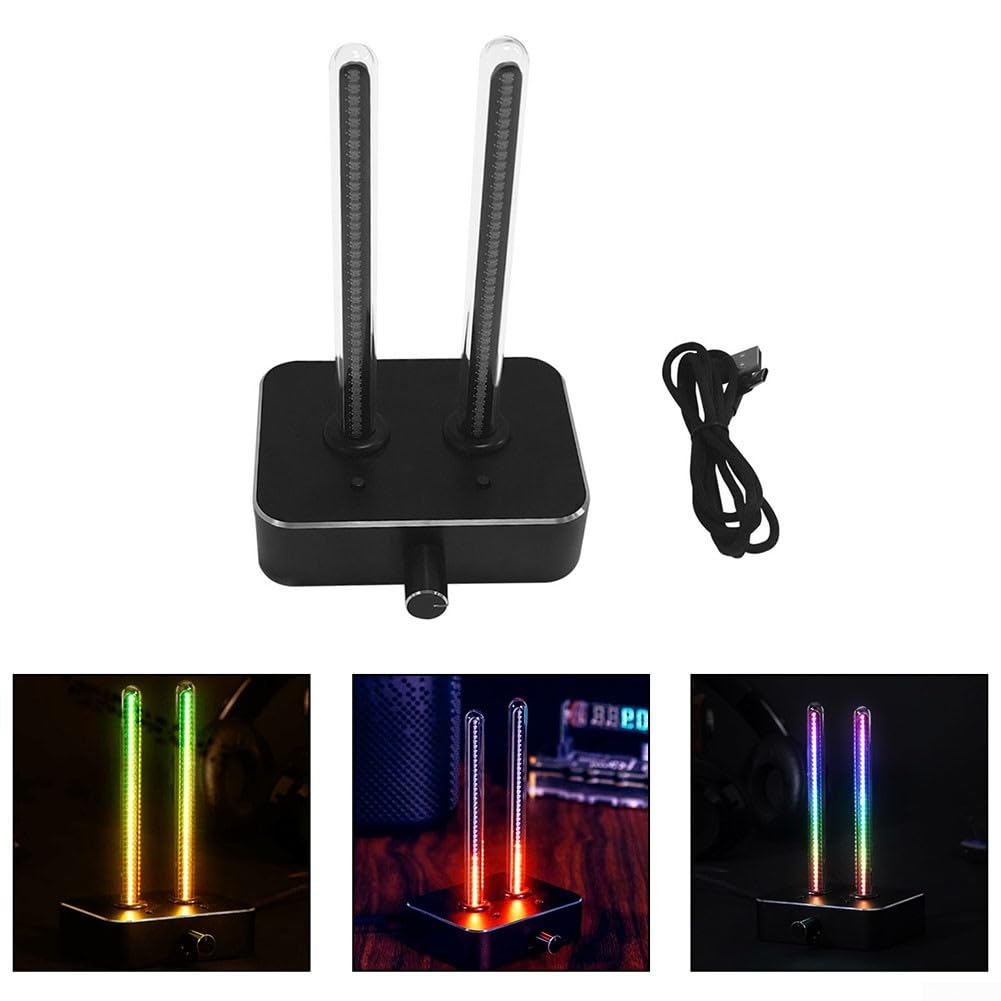 Pantalla LED de espectro musical, medidor de nivel de sonido de tubo dual, tubo digital retro IN9, analizador de espectro de audio, pantalla RGB LED, medidor de nivel de sonido